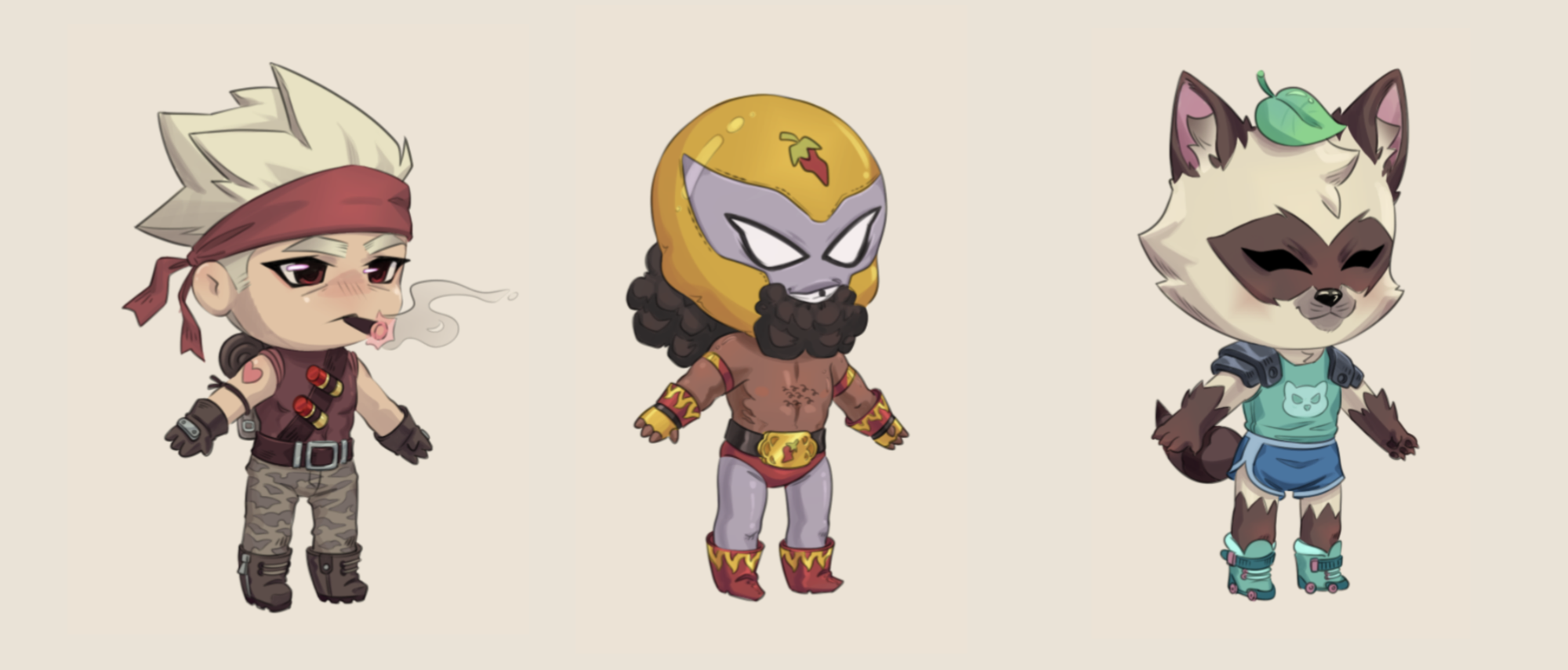 Bullet League full 3D character roster