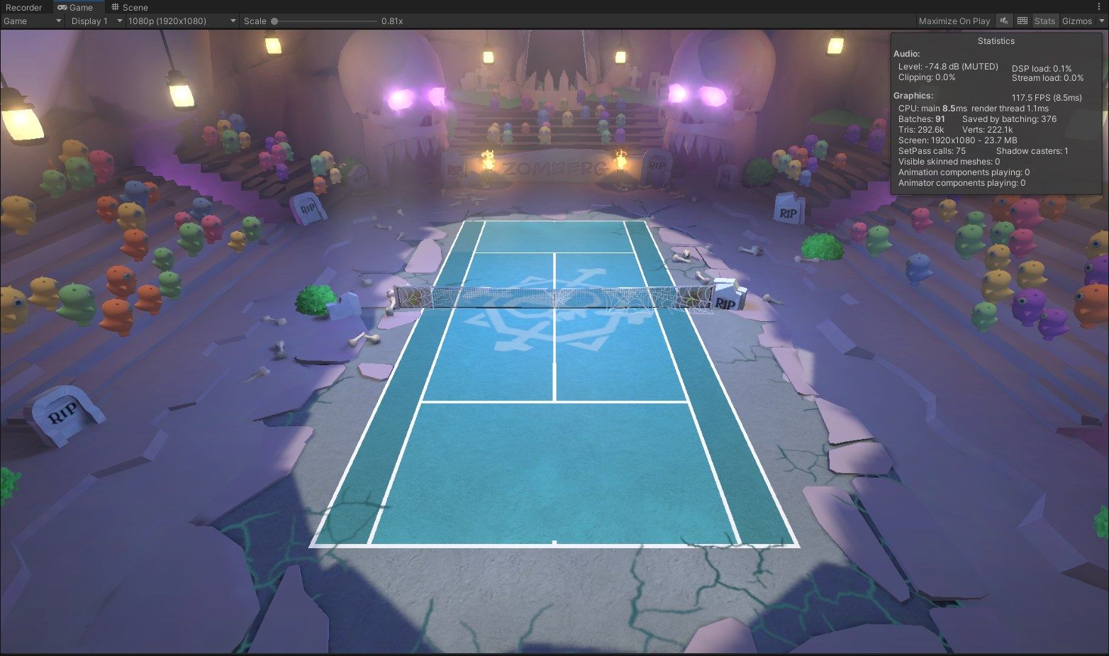 Zomberg arena in Unity