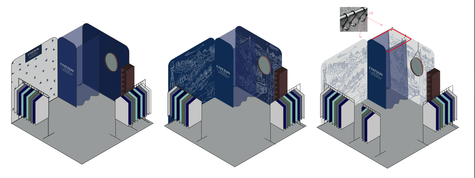 Cotton the First — Pop-up booth design concepts