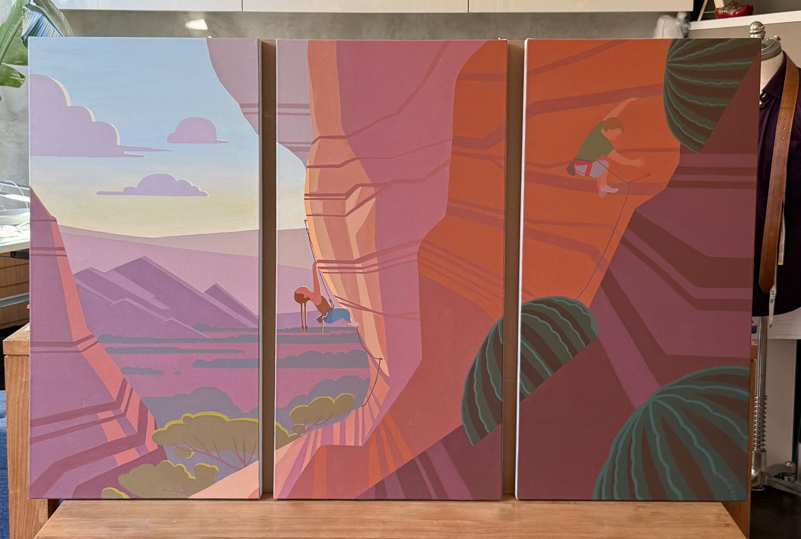 Commission Triptych 60x36 inch